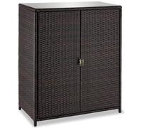 tectake® Armoire de Jardin 84,5x40,5x103,5 cm, Abri de Jardin Résine tressée & Aluminium, 2 Portes, 3 étagères, Max. 75 kg, Meuble de Rangement Outils Jardinage, Accessoires Piscine, Jouets Enfants