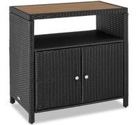 tectake® Armoire de Jardin 90 x 55,5 x 87 cm, Résistante aux intempéries et UV, Lames WPC Aspect Bois, Rangement extérieur, Armoire extérieure, Meuble de Rangement Jardin, Max. 110kg - Noir