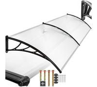 tectake® Auvent Marquise de Porte Exterieur en Polycarbonate Transparent et Indéformable Simple et Rapide à Installer Auvents Protection Pluie Porte d'entrée Maison Fenêtre Vitrine - 200 x 93 cm