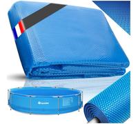 tectake® Bâche chauffante Piscine Ronde Ø5,49m Bleu Bâche de Protection Solaire & Chauffage Piscine Hors Sol Spa Piscines tubulaires, Adaptable à la Taille souhaitée, Chauffage Solaire