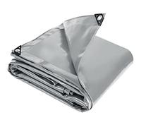 tectake® Bâche de Protection Exterieur imperméable en PVC Solide et Résistante Œillets pour Fixation Bache Etanche Multiusages Moto Velo Barbecue Salon de Jardin Bassin - 4 x 6 m - 550 g/m² - Gris