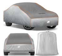 tectake® Bâche de protection pour Voiture Extérieur Bâche imperméable, Respirant, Housse de voiture Anti-grêle, Bandes réfléchissantes, Anti-UV, Anti-poussière, Anti-moisissure pour Petite voiture SUV