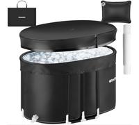 tectake® Baignoire à glace 105 x 70 x 66 cm Bain nordique 375 Litres Bain froid, Sac de transport et Coussin d’eau Baignoire pliable adulte Ice bath Recuperation musculaire Cryothérapie Sport maison