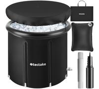 tectake® Bain nordique Ø 90 x 75 cm, Bain froid 440 Litres, Baignoire à glace Sac de transport et Coussin d’eau, Baignoire pliable adulte, Ice bath, Recuperation musculaire Cryothérapie, Sport maison