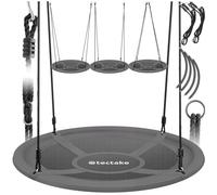 PORTIQUE - TECTAKE - Balançoire nid d'oiseau SWAYER réglable en hauteur charge maximale 120 kg pour intérieur extérieur - Ø 120cm
