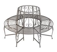 tectake® Banc de Jardin Circulaire 164 x 164 x 89 cm, Style Vintage 360°, en Acier résistant aux intempéries, Max. 300 kg, Banc d'arbre, Mobilier de Jardin, Banquette extérieure pourtour d'arbre