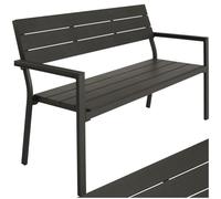 TecTake® Banc de Jardin Solide en Aluminium et Polystyrène Effet Bois, Banquette de Jardin Banc Résistant aux intempéries, Mobilier de Jardin pour Amenagement Balcon Terrasse Veranda Pergola