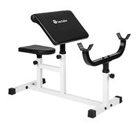 tectake® Banc de musculation Curl pour Biceps, Banc musculation, 100 x 65 x 96 cm, Accoudoir réglable sur 4 niveaux, Assise réglable sur 5 niveaux, Idéal Haltères, Sport Maison, Salle de sport
