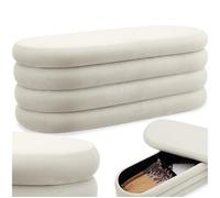 tectake® Banc rembourré Coffre Velours, 110 x 45 x 42 cm, 150 kg