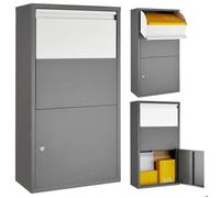 TECTAKE Boite à colis FORTRESS avec clapet de sécurité antivol 44x22x82cm avec notice de montage pour fixation au mur incluse