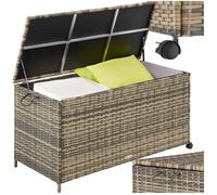 TECTAKE - Boîte de rangement Kuusamo, aluminium et roulettes - Nature foncé/gris - Extérieur, grand espace - 117x54x64cm