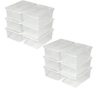 TecTake Boîte Transparente à Chaussure avec Couvercle Rangement empilable Stockage | 33x23x12cm | - diverses quantités - (2x6 | no. 402005)