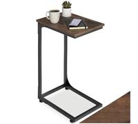 tectake® Bout de canapé 40 x 30 x 63 cm, Plateau Petit Dejeuner, Table d'appoint Canape, Fauteuil, Lit, Meuble Salon, Meuble Chambre, Table de Chevet, Décoration Maison, Salon, Bureau, Bois Foncé