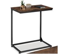 tectake® Bout de canapé 55,5 x 35 x 67 cm, Table de lit, Table d'appoint Canape Fauteuil Lit, Plateau petit dejeuner, Support pc, Bureau canapé, Meuble Salon Style industriel, Meuble bureau Bois Foncé