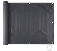 TecTake® Brise Vue Balcon en PVC Résistant aux intempéries et aux déchirures Cache Vue Balcon et Terrasse Paravent Exterieur Pare Soleil Panneau occultant Exterieur Brise Vent - 6 m x 0.90 m - Noir