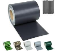 tectake® Brise-vue PVC, Rouleau 35 m x 19 cm, Opaque, Imprimé Recto-Verso | 450 g/m², Pour clôtures à barreaux simples et doubles, Résistant intempéries et UV, 20 Clips de Fixation inclus, Anthracite