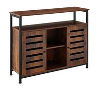 tectake® Buffet 100 x 37 x 82 cm, Meuble de rangement au Style industriel, Portes et Étagères, Buffet salle a manger, Rangement cuisine, Meuble de rangement salon, Vaisselier, Meuble salon, Bois foncé