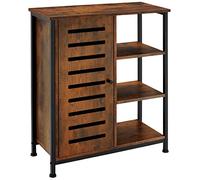 TecTake® Buffet 71 x 32 x 82 cm, Rangement Cuisine, 3 Compartiments Ouverts et 3 fermés, Meuble de Cuisine, Vaisselier, Bahut, Buffet Salle a Manger, Meuble de Rangement Style Industriel, Bois foncé