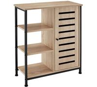 TecTake® Buffet 71 x 32 x 82 cm, Rangement Cuisine, 3 Compartiments Ouverts et 3 fermés, Meuble de Cuisine, Vaisselier, Bahut, Buffet Salle a Manger, Meuble de Rangement Style Industriel, Bois Clair