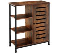 TecTake® Buffet 71 x 32 x 82 cm, Rangement Cuisine, 3 Compartiments Ouverts et 3 fermés, Meuble de Cuisine, Vaisselier, Bahut, Buffet Salle a Manger, Meuble de Rangement Style Industriel, Bois foncé