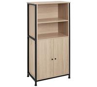 TecTake® Buffet Haut 60 x 38 x 125 cm, Meuble de Rangement Cuisine Salon au Style Industriel, avec Portes et Étagères, Rangement Cuisine, Buffet Salle a Manger, Vaisselier, Garde Manger, Bois Clair