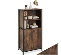 TecTake® Buffet Haut 60 x 38 x 125 cm, Meuble de Rangement Cuisine Salon au Style Industriel, avec Portes et Étagères, Rangement Cuisine, Buffet Salle a Manger, Vaisselier, Garde Manger, Bois foncé