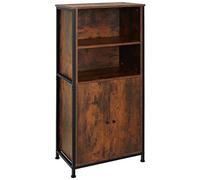 TecTake® Buffet Haut 60 x 38 x 125 cm, Meuble de Rangement Cuisine Salon au Style Industriel, avec Portes et Étagères, Rangement Cuisine, Buffet Salle a Manger, Vaisselier, Garde Manger, Bois foncé