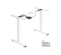 TECTAKE Bureau assis debout avec réglage électrique de la hauteur blanc