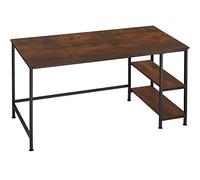 TecTake® Bureau avec 2 étagères intégrées, 120 x 60 x 75,5 cm, Table de Bureau Style Industriel, Bureaux Ordinateur Meuble pc Table de Travail Meuble Ordinateur Desk Teletravail, Bois foncé