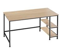 TecTake® Bureau avec 2 étagères intégrées, 120 x 60 x 75,5 cm, Table de Bureau Style Industriel, Bureaux Ordinateur Meuble pc Table de Travail Meuble Ordinateur Desk Teletravail, Bois Clair