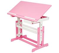 TecTake® Bureau Enfant avec Rangement Plateau de Bureau inclinable Bois 109 x 55 cm Pieds de Table réglables en Hauteur, avec Un Tiroir idéal Dessin, devoirs, activités manuelles pour Chambre Enfant