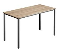TecTake® Bureau Polyvalent 120 x 60 x 75,5 cm, Table Bureau Style Industriel Bureaux Ordinateur Meuble pc Table à Manger Tables de Cuisine Meuble Ordinateur Desk Teletravail, Bois Clair