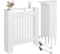 TECTAKE Cache-radiateur VILA design à lattes avec étagère de rangement maximum 5kg - 78 x 19 x 82 cm