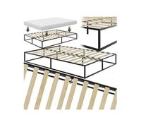 TECTAKE Cadre de lit structure en acier robuste 140 x 200 x 25,5 cm noir