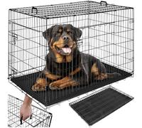 tectake® Cage pour Chien Pliable et Robuste Caisse de Transport pour Chien & Chiots Taille XL, Fond amovible, 2 portes double verrouillage, Poignées de transport, Accessoires Chiens, 121,5x75,5x80,5cm