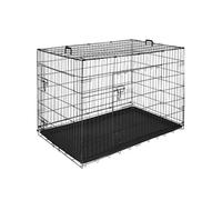 TECTAKE Caisse grillagée pour chien pliable avec 2 poignées de transport noir