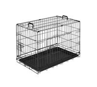 TECTAKE Caisse grillagée pour chien pliable avec 2 poignées de transport noir