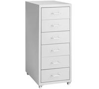 TecTake® Caisson Bureau Meuble de Rangement Armoire de Bureau métallique Industriel 41 x 28 x 69 cm Meuble tiroir Rangement Bureau avec 6 Tiroirs pour Rangement Papier administratif
