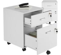 TecTake® Caisson Bureau Meuble de Rangement Industriel 40x44x54,5 cm Verrouillable Meuble tiroir Rangement Bureau avec 2 Tiroirs pour Range Document Support imprimante Organisation