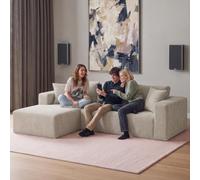 tectake® Canapé d'angle en L, 250 cm, Rembourrage épais, Velours Côtelé | Mousse haute densité, Sans Armature, Sans Montage, Conserve sa forme, Dessous antidérapant, Coussin inclus, Housses amovibles