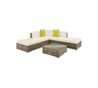 TECTAKE Canapé de jardin lounge en rotin avec cadre en aluminium marron naturel