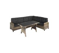 TECTAKE Canapé de jardin lounge en rotin pour 6 personnes marron naturel