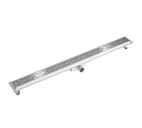tectake® Caniveau Douche Italienne Siphon douche Sol d'évacuation en Acier Inoxydable 100 cm Grille caniveau Anti odeur Accessoire douche Grille de douche Sol Salle de bain