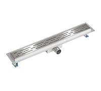 tectake® Caniveau Douche Italienne Siphon douche Sol d'évacuation en Acier Inoxydable 60 cm Grille caniveau Anti odeur Accessoire douche Grille de douche Sol Salle de bain