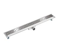 tectake® Caniveau Douche Italienne Siphon douche Sol d'évacuation en Acier Inoxydable 80 cm Grille caniveau Anti odeur Accessoire douche Grille de douche Sol Salle de bain