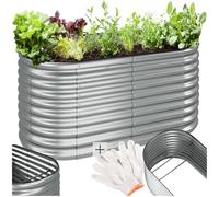 Carré potager - TECTAKE - Carré potager FLORMMA 160 x 80 x 80 cm au volume généreux, idéal pour légumes, herbes, fleurs - Argent