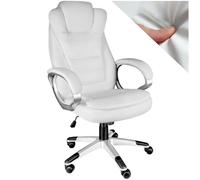 tectake® Chaise de Bureau Chaise Gaming Fauteuil de Bureau Fauteuil pivotant Design, Siege Ergonomique, Fauteuil avec Accoudoirs, Appui-tête rembourré, Hauteur réglable, Roulette Teletravail