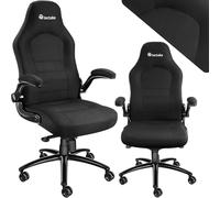 TecTake® Chaise de Bureau Chaise Gaming Fauteuil de Bureau Fauteuil pivotant Design 360°, Siege Ergonomique, Fauteuil avec Accoudoirs Rabattables, Appui-tête rembourré, Roulette Teletravail - Noir