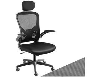 tectake® Chaise de Bureau Fauteuil de Bureau Fauteuil pivotant Design 360°, Chaise Ergonomique, Fauteuils avec Accoudoirs, Appuie-tête & Coussin Lombaire, Roulette, Teletravail, Gaming