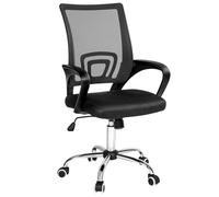 tectake® Chaise de Bureau Fauteuil de Bureau pivotant Design 360°, Siege Ergonomique avec Accoudoirs et Coussin Lombaire, Roulette Teletravail - Noir